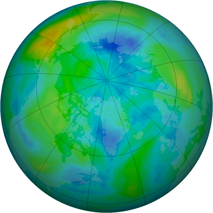 Arctic ozone map for 26 September 1985